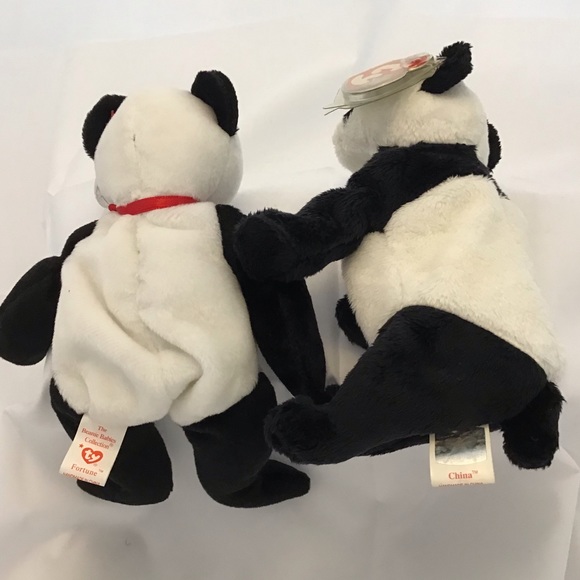 Ty Beanie Babies Two Panda Bears NWT - Picture 3 of 7
